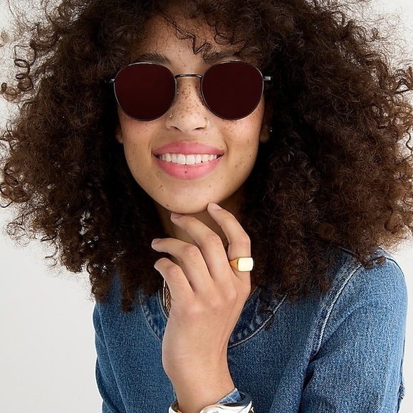 J CREW ROUND WIRE BLACK SUNGLASSES NWT